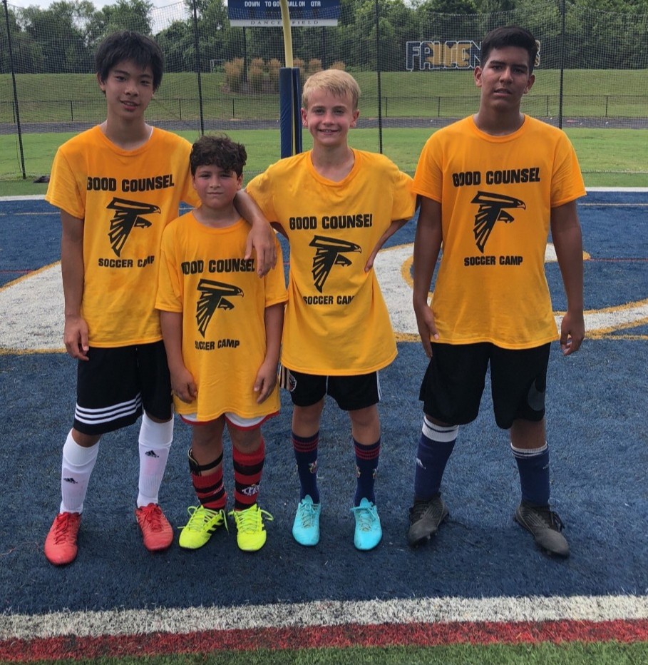 Boys at soccer camp