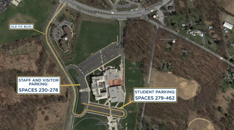 Students, faculty, staff south parking map